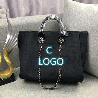 China 2022 new fashion brand canvas tote bag high quality online celebrity C with shopping bags for women for sale