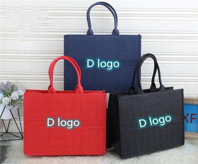 China New fashion D brand canvas tote bag high quality online celebrity with shopping bags for women for sale