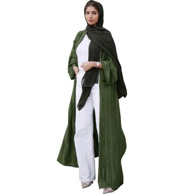 China Turkish Ethnic Polyester Kimono Cardigan Robe/Ramadan Muslim Hijab Dress Open Abaya Spandex Arab Abaya For Women Dubai Coats Islamic Clothing for sale