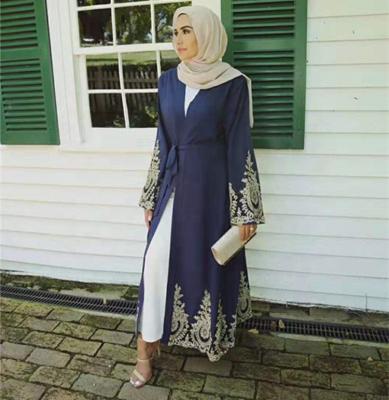 China Polyester Hijab Cardigan/Dubai Abaya Kimono Kaftan Spandex Women Robe Saudi Arabia Robes Muslim Turkish African Kaftan Robe Ethnic Clothing for sale