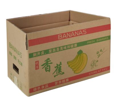 China Recyclable Kraft Paper Cardboard Corrugated Custom Banana Apple Fruit Shipping Boxes for sale