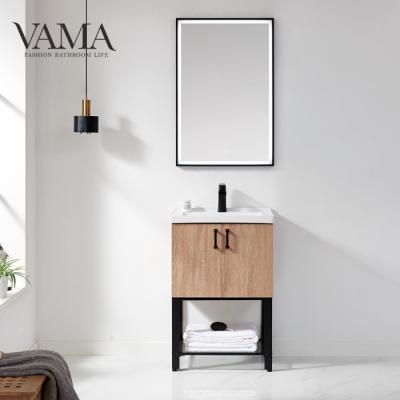 China VAMA Waterproof 24 Inch Cabinets With Metal Legs Floor Standing Bathroom Vanity Cabinet With Metal Legs 794024 for sale