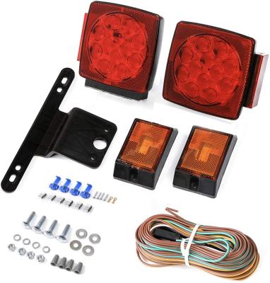 China Trailer Parts 12V LED Submersible Trailer Tail Light Kit For Below 80 Inch Trailer Boat Utility Trailer Waterproof for sale