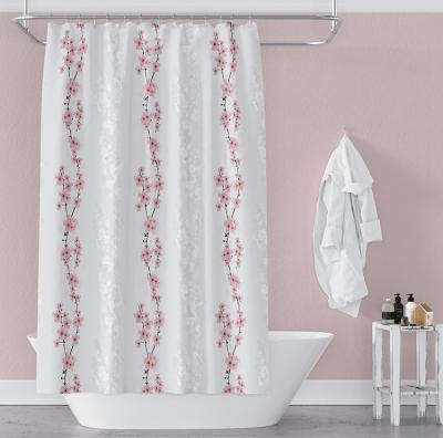 China Sustainable Wholesale Waterproof Polyester Printed Bathroom Bath Shower Curtain for sale