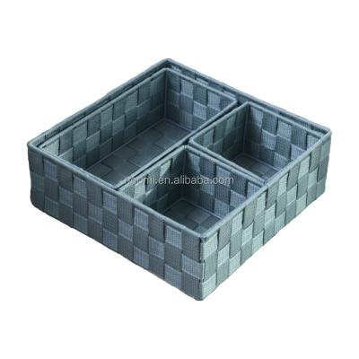 China Multifaction Sustainable Multifaction Set Of Large Capacity Storage Basket Nylon Woven 4 Light Green Useful Goods Accommodated for sale