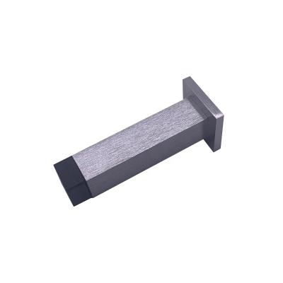 China Modern Aluminum Rigid Door Stop With Soft Rubber Tip , Wall Mounted Square Door Stopper With Square Base for sale