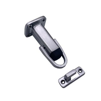 China Modern Zinc Alloy Heavy Duty Door Stopper With Hook , Wall Mounted Door Holder Stop With Rubber Bumper for sale