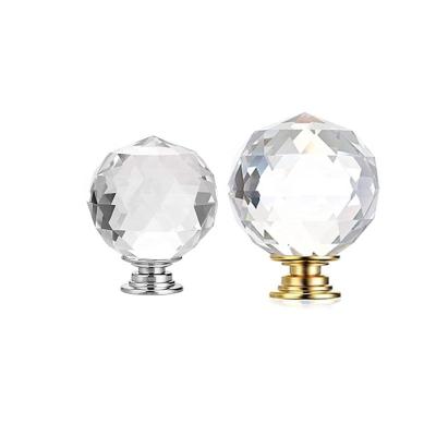 China Modern 30mm Crystal Glass Cabinet Knobs, Drawer Sideboards Dresser Cupboard Wardrobe Pulls Handles for sale