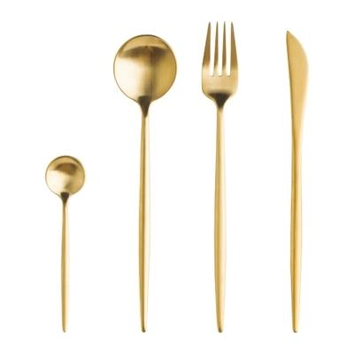 China Cute Design Disposable Goldware SS304 18/8 Stainless Steel Flatware Set for sale