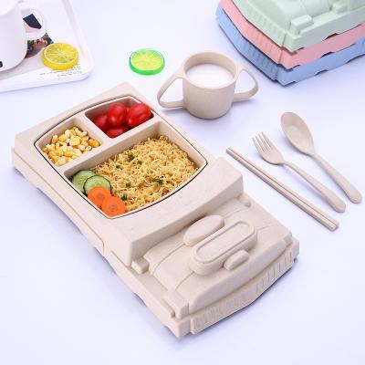 China New Year Disposable Gift Truck Car Eco Friendly Biodegradable Wheat Straw Lunch Box For Child for sale