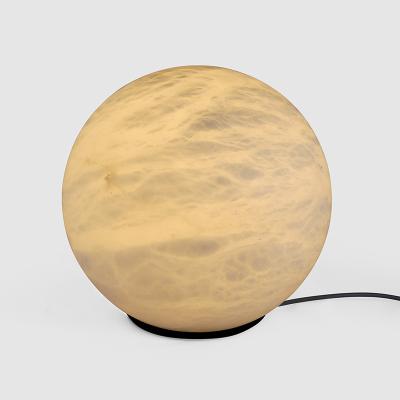 China Wholesale 160mm Modern Luxury 6W Modern Night Nature Marble Ball Light Spanish COB Led Texture Desk Decorative Table Lamp for sale