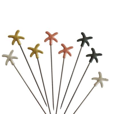 China 304 Viable Reusable Stainless Steel Cocktail Picks Starfish Shape Martini Stainless Steel Picks Metal Picks for sale