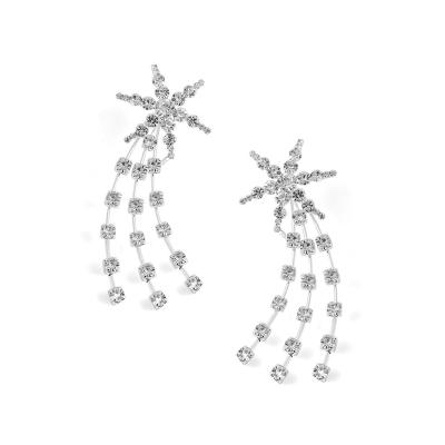 China Fast Delivery Comet Crystal Earrings Embellished Earring For Women Fashion Long Jewelry For Wedding Party for sale