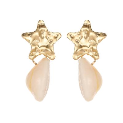 China 2022 Hot FASHIONABLE Summer Cowrie Shell Earring Natural Conch Statement Starfish Dangle Drop Earrings Fashion Jewelry for sale