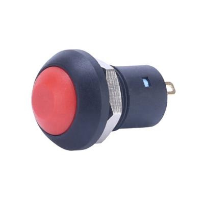 China 12mm Long Body IP67 Plastic 2 Pin Red Button Momentary Reset Momentary ON Push Start Switch For Car for sale