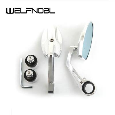 China Bar End Mirror 95*55mm CNC Aluminum Alloy Handle Bar End Motorcycle Side Mirror for sale