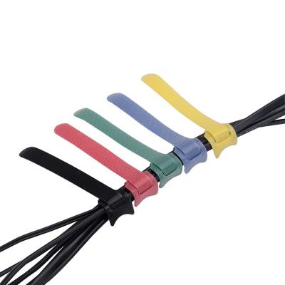 China Reusable Carry Self Gripping Cinch Strap Double Side Automatic Flexible Colorful Nylon Adjustable Reusable Wire Binding Hook Loop Cable Clamp for sale