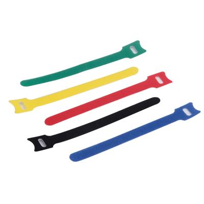 China Binding Cable Ties Colorful Custom Reusable 5 Sizes Nylon Self Locking Hook And Loop Wire Storage Ribbon Cable Ties for sale