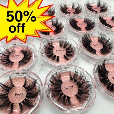 China Deep 50% OFF 25mm Mink Eyelash 5D Dramatic Long Thick Eyelashes 3D Thick Eye Lash False Eyelashes Handmade for sale