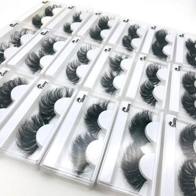 China Wholesale 3d Thick Full Strip Lashes Customized Real Mink Eyelash Packaging 25mm Mink Eyelash Fluffy Seller for sale