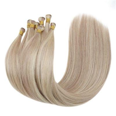 China Pure Virgin Hairs Wholesale 100 Natural Virgin Human Hair Russian Remy Blonde Weft Ombre Indian Double Hand Drawn Tied Hair Weft Extensions for sale