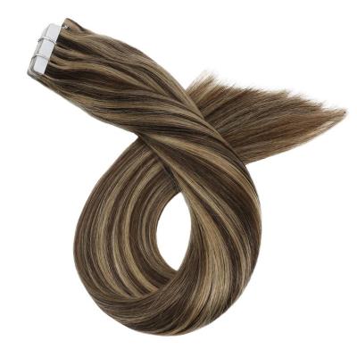 China Cheap Pure Virgin Human Hair Double Drawn Tape In Hair Extensions Blonde Available Hair Extensions Tape In for sale