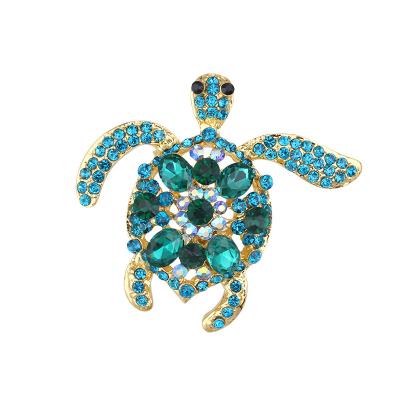 China ALLOY brooches women accessories gold thin layer tortoise animal border crystal rhinestone brooch inlay new for sale