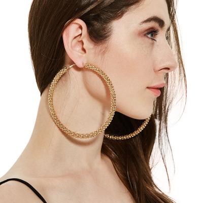 China Wholesale price CLASSIC fashion European and American street style big earrings gold plated big hoop earrings for sale