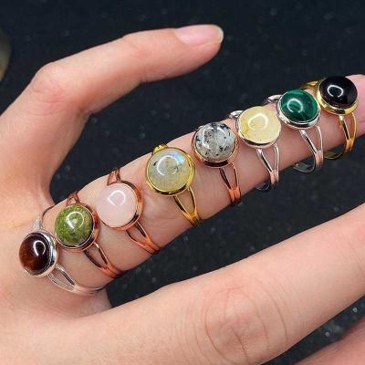 China Ring Women Geometric Ring Adjustable Vintage Jewelry Bohemian Gift Natural Stone Lead Free Nickel Free Adjustable Rings for sale