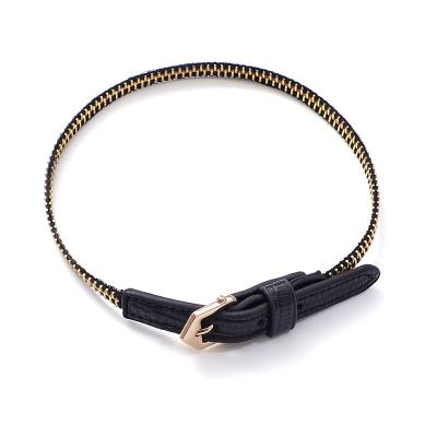 China Hot Selling Creative Classic Amazon Vintage Bracelet Hip Hop Zipper Leather Bracelet For Girls for sale