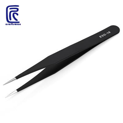 China Easy Operation High Precision Stainless Steel Magnetic Anti Static ESD-10 Tweezers For Mobile Phone Repair for sale