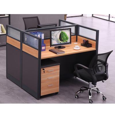 China Extendable Big Sale Modern Simple and Practical Office Set up Cubicle 2 Person Workstation Desk with Cabinet Office Furniture for sale