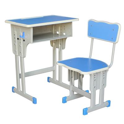 China Durable Hot sell wholesale single double wood plastic adjustable school furniture desk for sale for sale