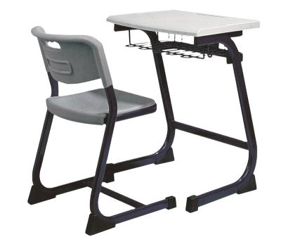 China Factory Price Durable Steel Frame School Student Desk And Chair Set With Plastic Top for sale