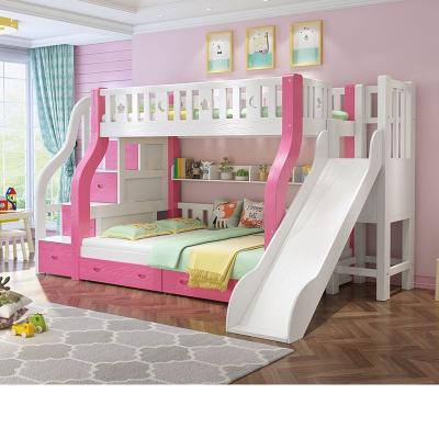 China Modern 2022 Kids Furniture Bunk Bed With Slide Kids Map Bed With Storage for sale