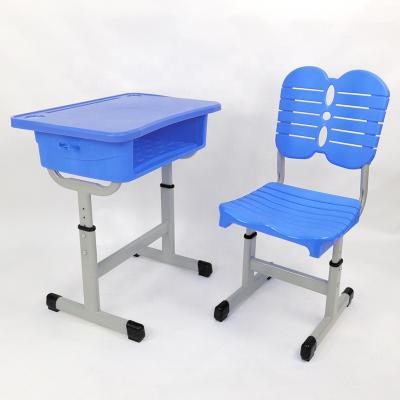 China Durable 2022 New Model School Student Desk And Chair Simple High Quality Plastic Environmental Reinforcement for sale