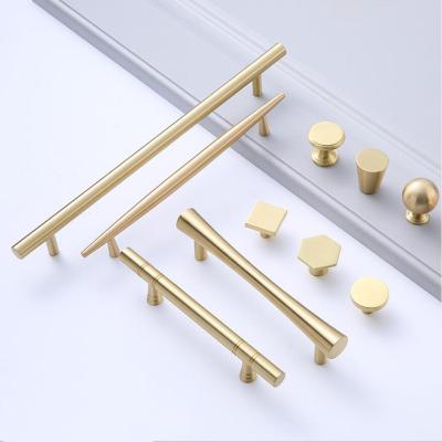 China New Chinese style gold furniture wardrobe handle modern pure copper solid copper drawer handle brass cabinet handle for sale