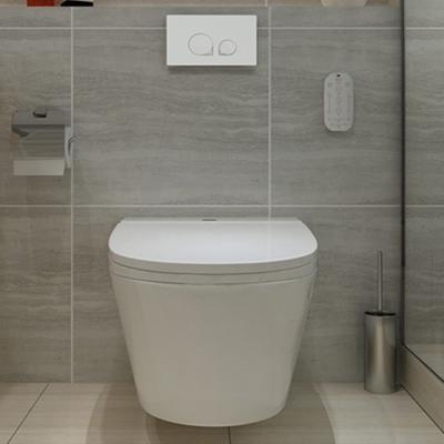 China Concealed European Ceramic Tank P-trap Washdown Flush WC Smart Wall Hung Smart Toilet With Bidet for sale