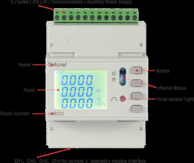 China Acrel ADW200-D16-4S multi circuit multi circuit electricity meter rs485 modbus modbus monitoring for gsm electricity monitor for sale