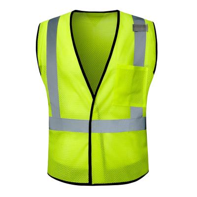 China Custom Wholesale Multiple Logo Safety Work Vest High Visibility Traffic Enforcement Scenes ANSI Safety Reflective Vest for sale