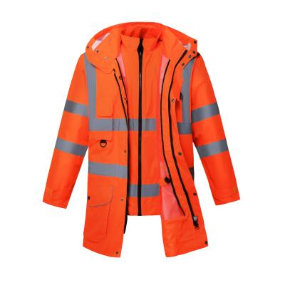 China Fashion Reflective Hooded Waterproof Anorak Coat High Visibility Coat Winter Safety Reflective Coat With Reflective for sale