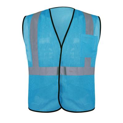 China Hi-strength Reflective Mesh Safety Vest Multiple Phone Running Motorcycle Bike Building Application Scenes Blue for sale