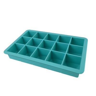 China Food Grade 15 Ice Cube Tray Silicone Reusable Ice Cube Freezer Ice Tray Mold for Drink for sale