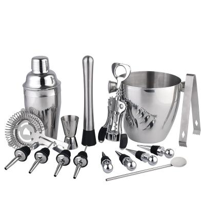 China 16-Piece Home Bartender Kit Ice Bucket Shaker Corkscrew Bar Accessories Stainless Steel Bar Set for Best Gift for sale