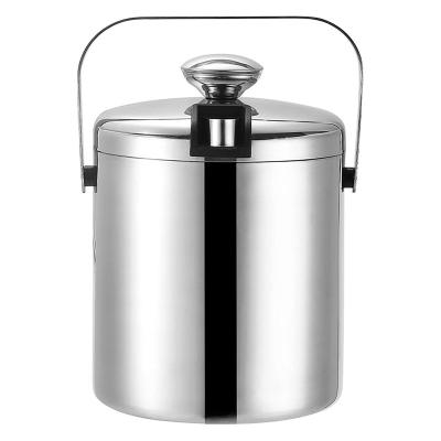 China Small Ice Bucket 1.3 Liter Stainless Steel Ice Bucket with Lid and Tongs for Home Bar for sale