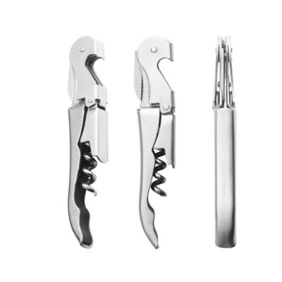 China Custom Logo 3 in 1 Stainless Steel Beer Bottle wine Opener sacacorchos saca rolhas Professional Folding Metal Wine Corkscrew for sale