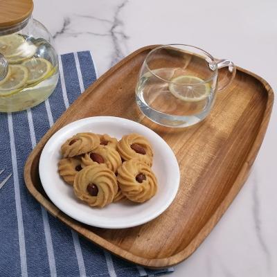 China Multi-Purpose Oval Acacia Serving Tray Wood Plate Perfect for Coffee Trays Dining Table for sale