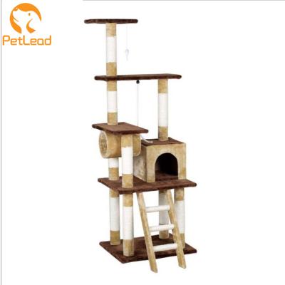 China Hot Plush Viable Large Toy Scratching Posts Pet Condo Luxury Cat Tree Tower Wholesale Cat Treehouse Castle Sale for sale