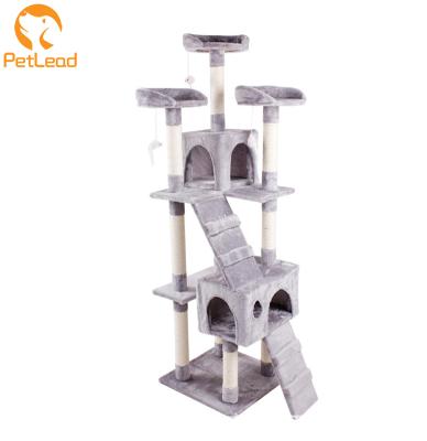 China Hot Plush Viable Large Toy Scratching Posts Pet Condo Luxury Cat Tree Tower Factory Wholesale Sale Cat Treehouse for sale