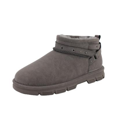 China Wholesale Warm Winter Waterproof Men's Size Large Size Cow Suede Sheepskin Waterproof Snow Boots for sale